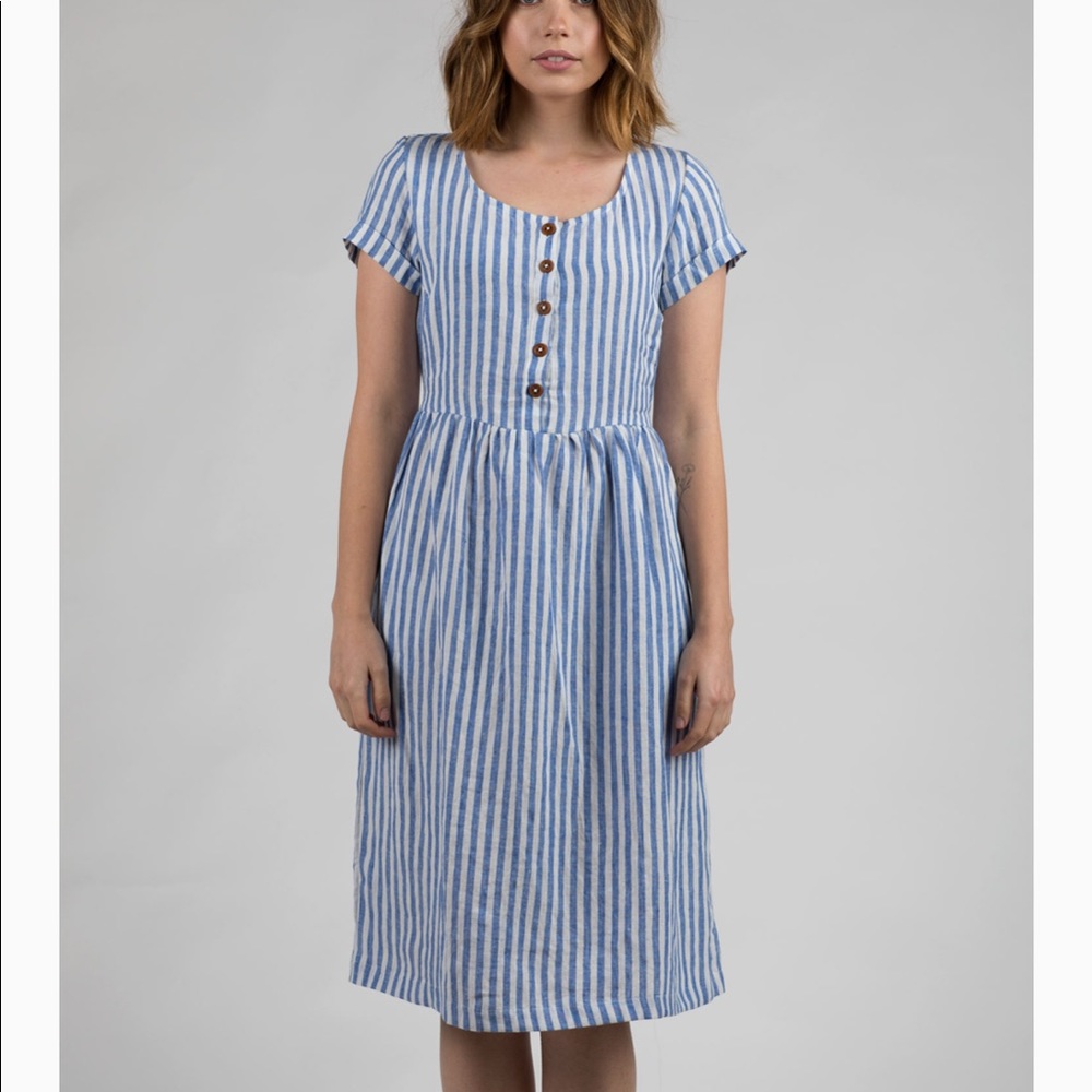 Pyne & Smith Model 11 Linen Midi Dress XS